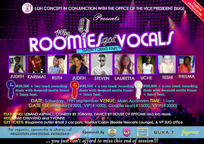 COMPETITON: My Roomie got Vocals Season 1 grand finale!!!