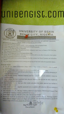 ONLINE HOSTEL ACCOMODATION FOR 2015/2016 ACADEMIC SESSION FULL TIME (UNDERGRADUATES)