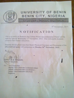 Notification for Hostel application