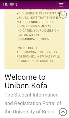 Uniben online accommodation booking postponed!