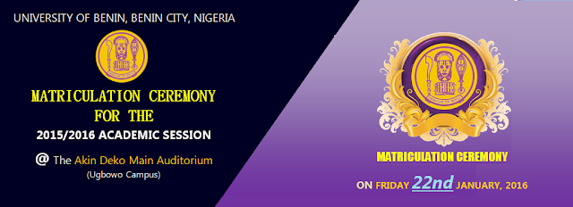 Happy Matriculation to all 100 level Students