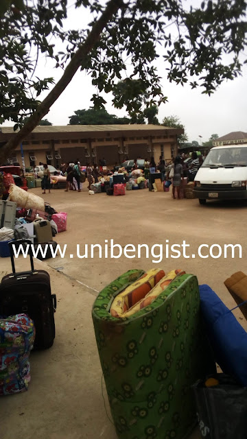 PHOTOS: Students on temporary accommodation vacates school hostel!!!