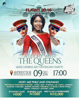 Miss Uniben 2017 Unveiling party(A Flight with the Queens) See details!!!