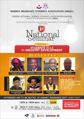 Uniben Insurance & Actuarial Science department to host 1st National Seminar tomorrow- See Details!!!