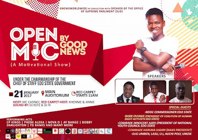 Open Mic by Goodnew Uniben Holds Today