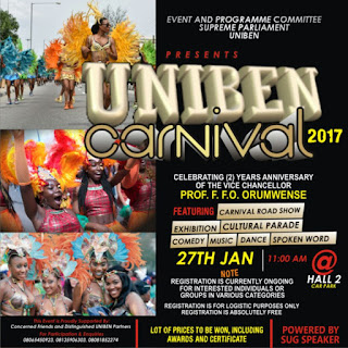 UNIBEN CARNIVAL 2017- Letter of Appreciation to all students