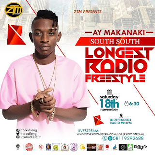 Uniben student AY MAKANAKI set to break record as the first Artist to do the longest Radio Rap